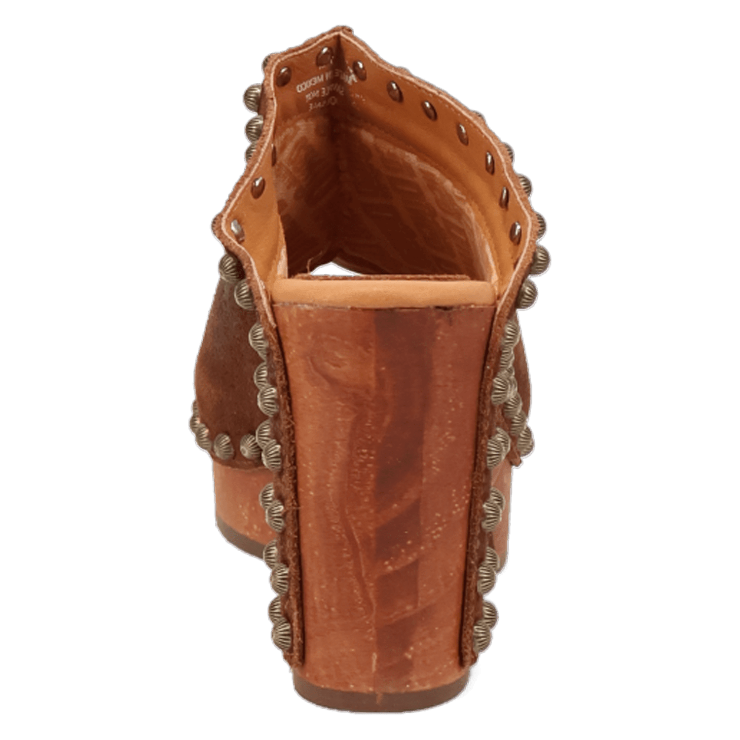 PRODUCT SHOT ECHO WOODEN SANDAL AT 180 DEGREE BACK ANGLE