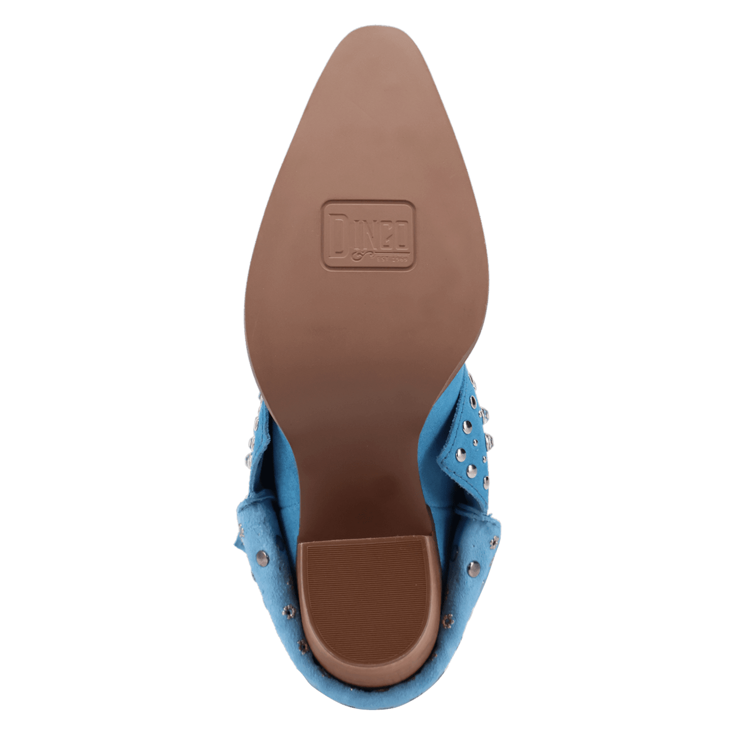 PRODUCT SHOT HOWDY HONEY SUEDE LEATHER BOOT AT OUTSOLE ANGLE