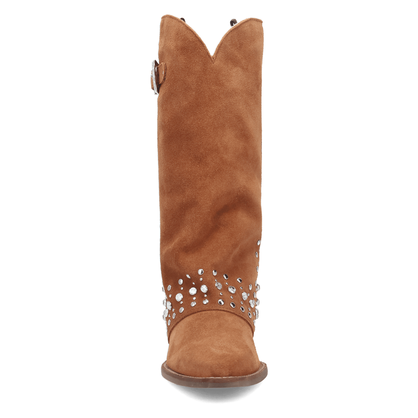 PRODUCT SHOT HOWDY HONEY SUEDE LEATHER BOOT AT FRONT ANGLE