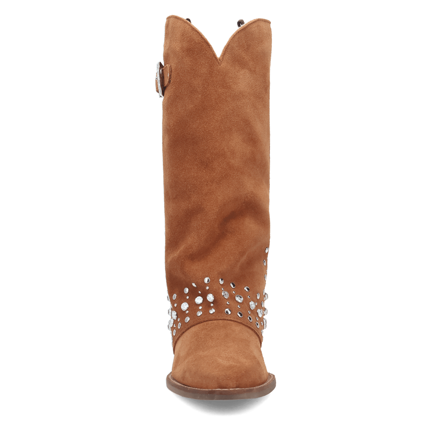 PRODUCT SHOT HOWDY HONEY SUEDE LEATHER BOOT AT FRONT ANGLE