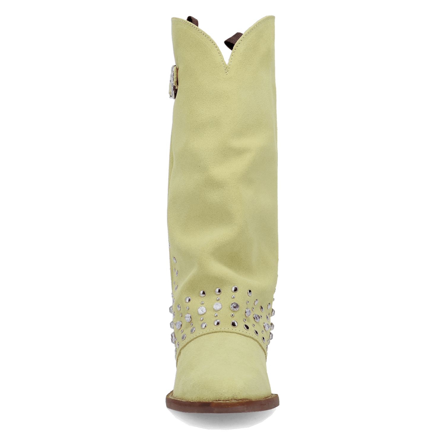 PRODUCT SHOT HOWDY HONEY SUEDE LEATHER BOOT AT FRONT ANGLE