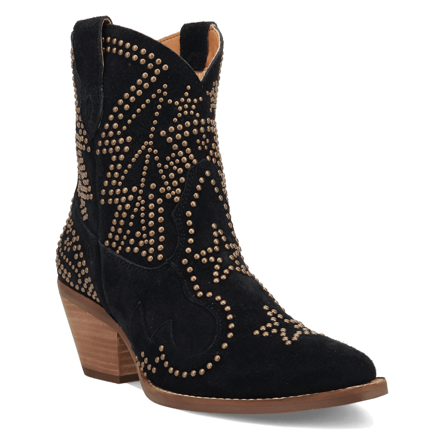 PRODUCT SHOT SEEIN' STARS SUEDE LEATHER BOOTIE AT 45 DEGREE ANGLE