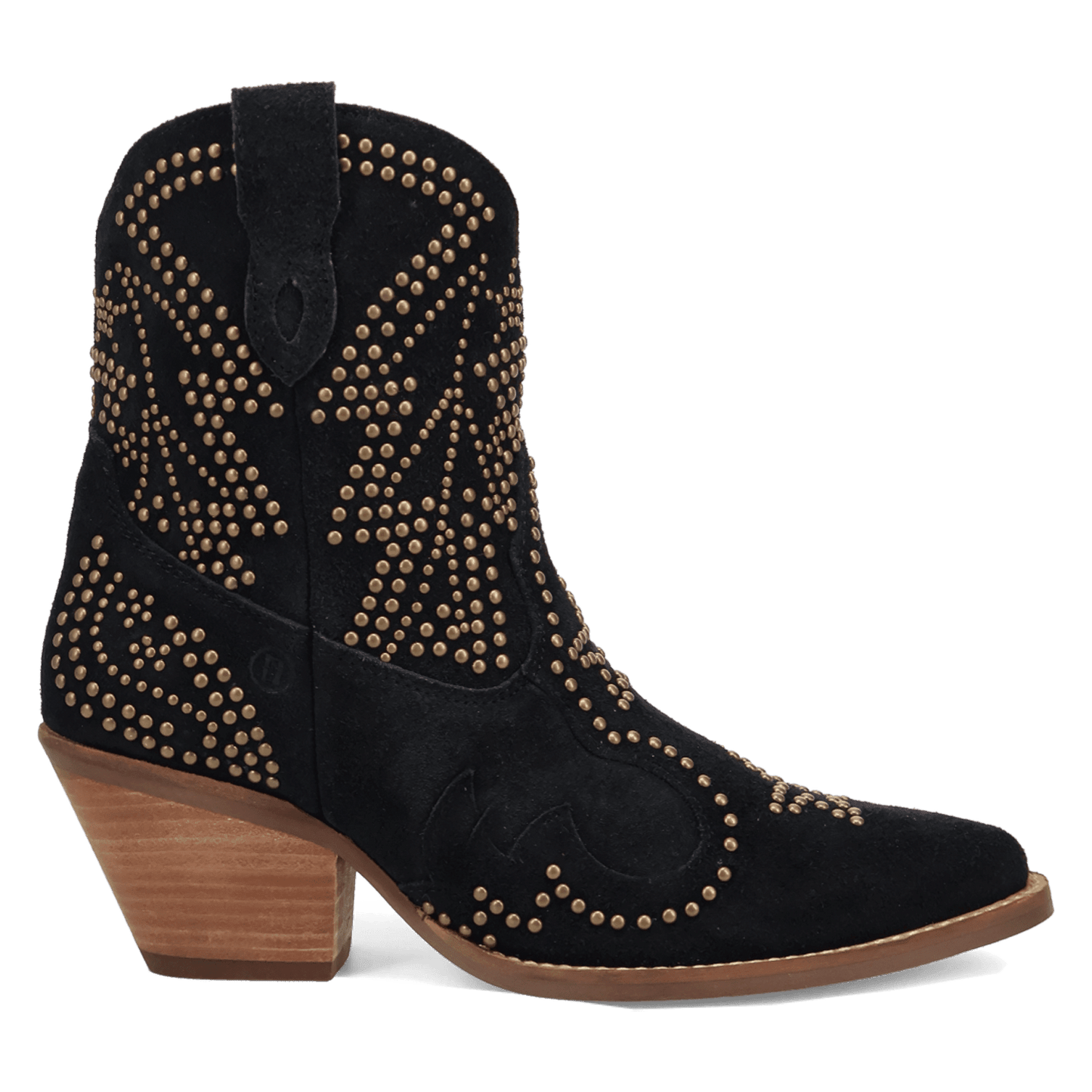 PRODUCT SHOT SEEIN' STARS SUEDE LEATHER BOOTIE AT 90 DEGREE INSIDE ANGLE
