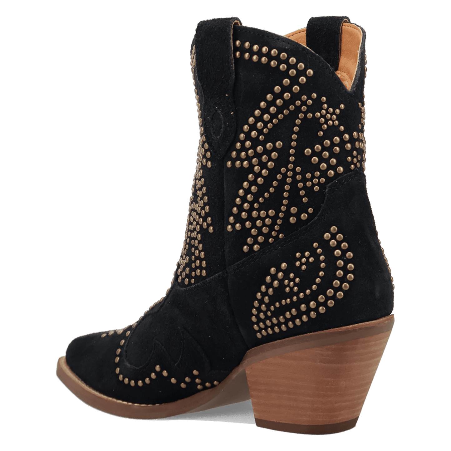PRODUCT SHOT SEEIN' STARS SUEDE LEATHER BOOTIE AT 270 DEGREE ANGLE