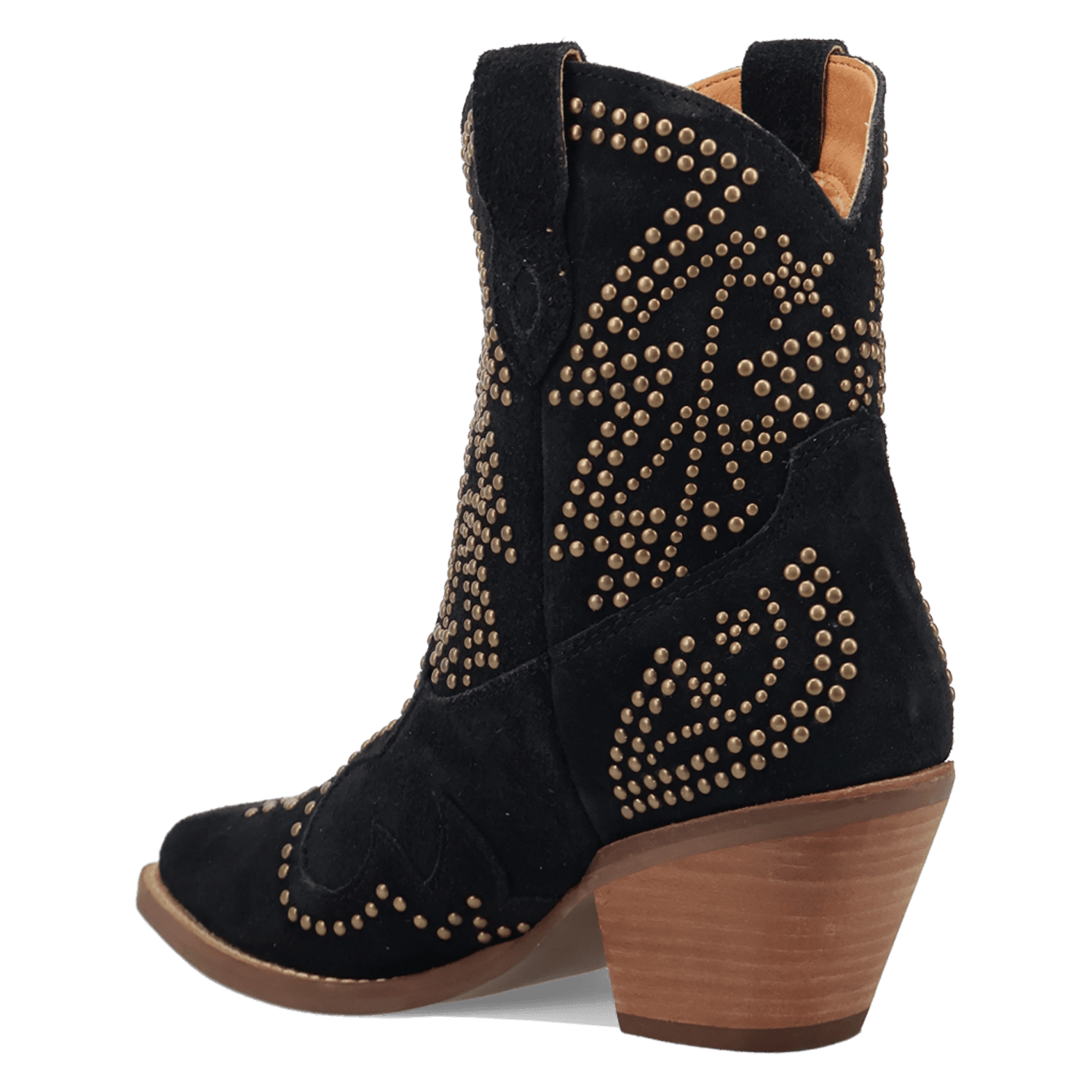 PRODUCT SHOT SEEIN' STARS SUEDE LEATHER BOOTIE AT 270 DEGREE ANGLE