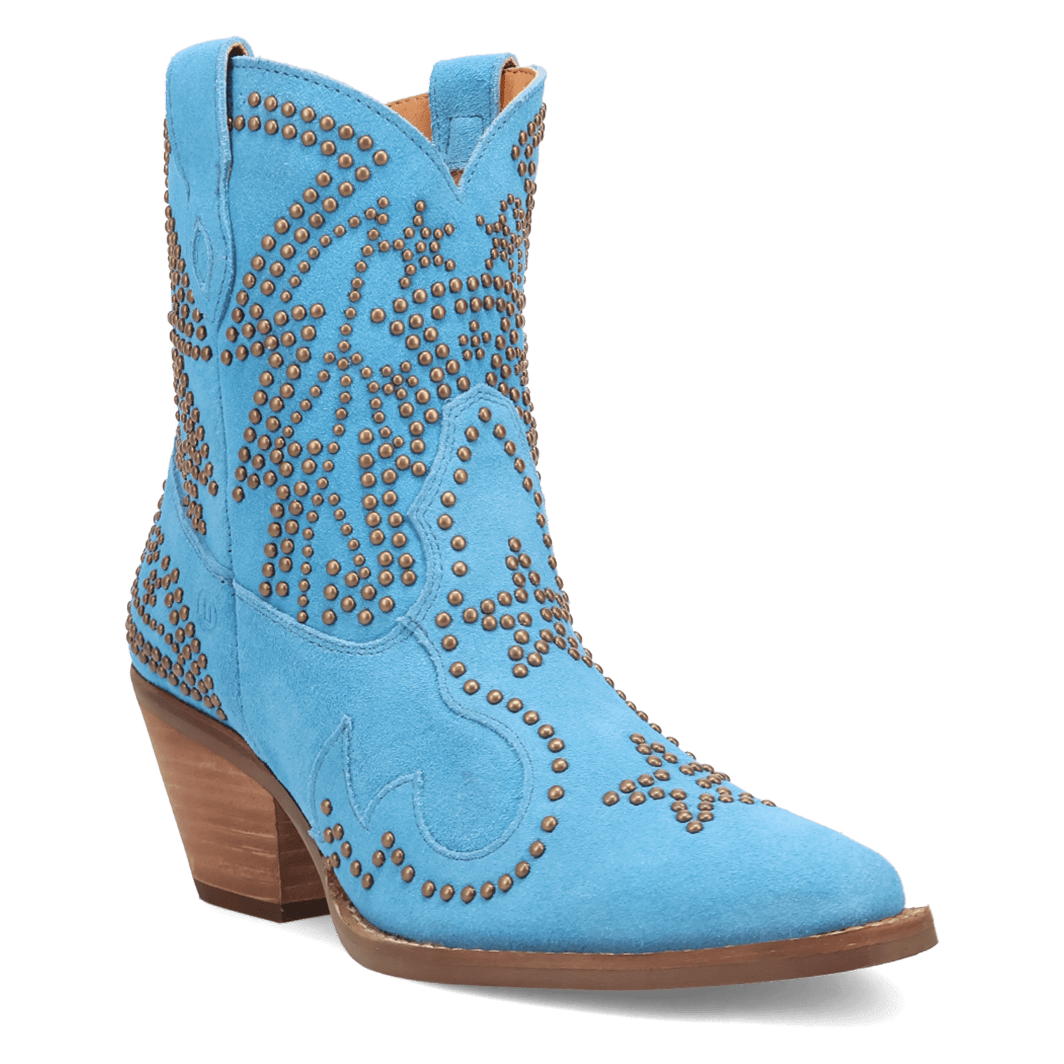 PRODUCT SHOT SEEIN' STARS SUEDE LEATHER BOOTIE AT 45 DEGREE ANGLE