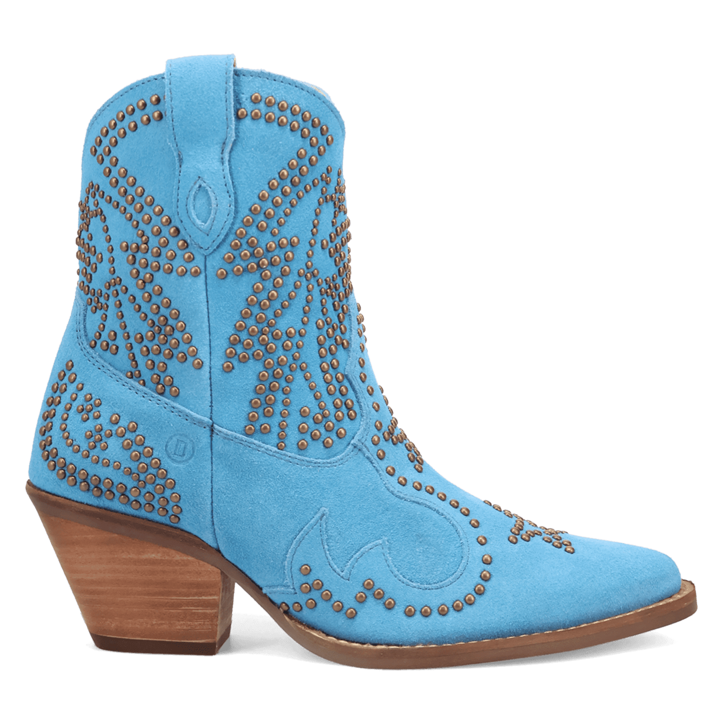 PRODUCT SHOT SEEIN' STARS SUEDE LEATHER BOOTIE AT 90 DEGREE INSIDE ANGLE