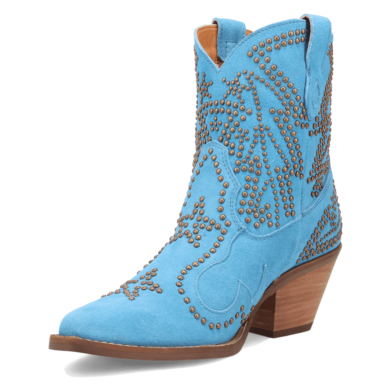 PRODUCT SHOT SEEIN' STARS SUEDE LEATHER BOOTIE AT 225 DEGREE ANGLE