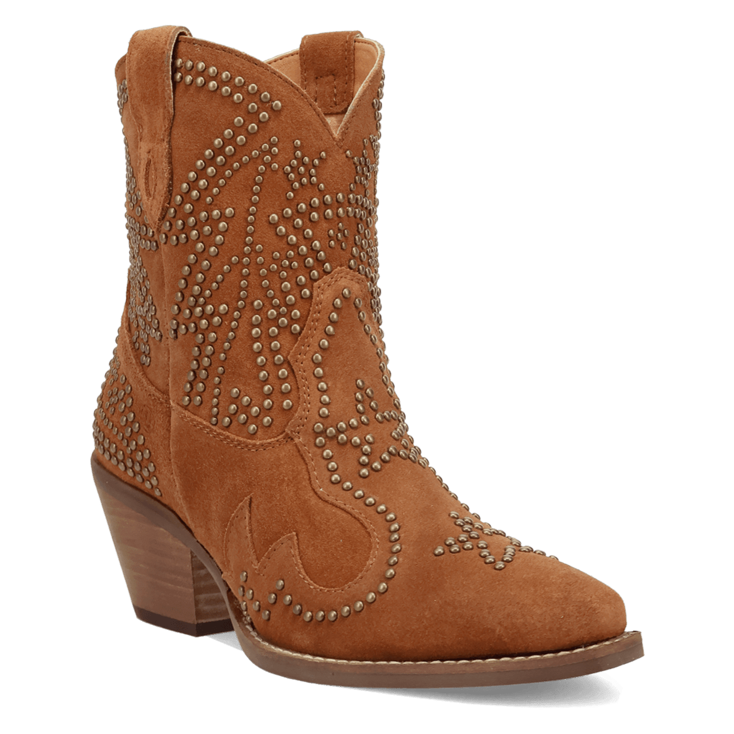 PRODUCT SHOT SEEIN' STARS SUEDE LEATHER BOOTIE AT 45 DEGREE ANGLE