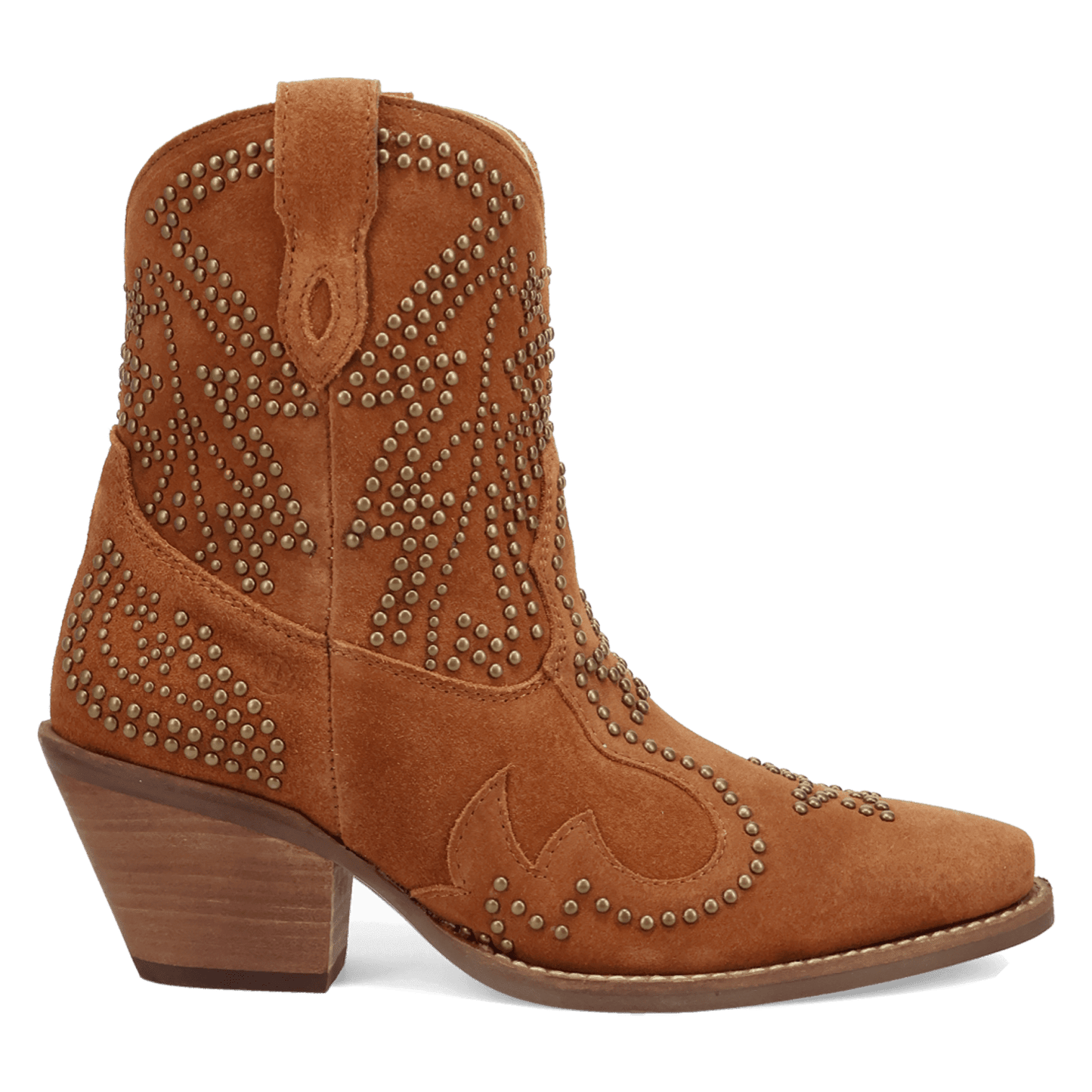 PRODUCT SHOT SEEIN' STARS SUEDE LEATHER BOOTIE AT 90 DEGREE INSIDE ANGLE