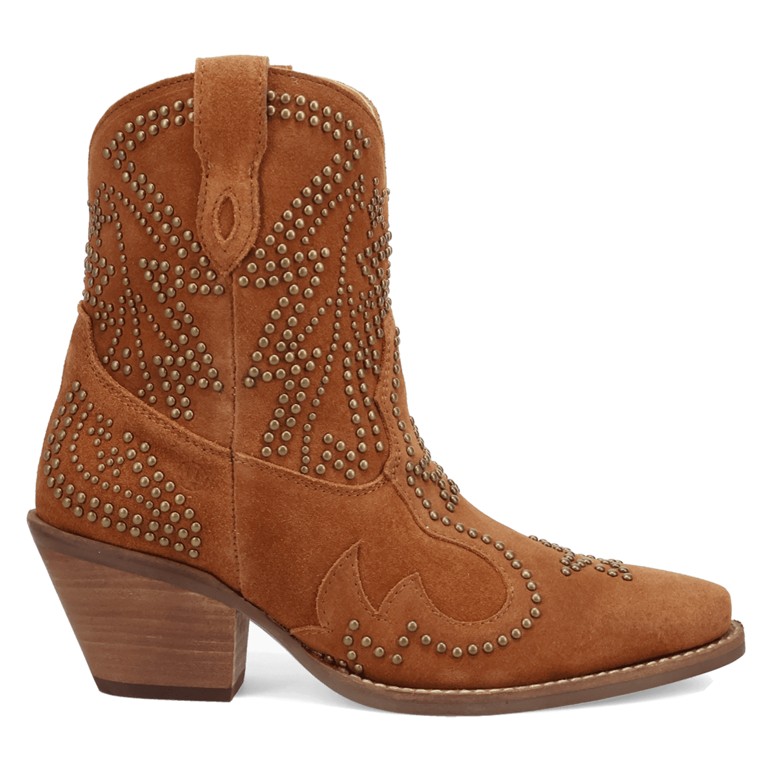 PRODUCT SHOT SEEIN' STARS SUEDE LEATHER BOOTIE AT 90 DEGREE INSIDE ANGLE