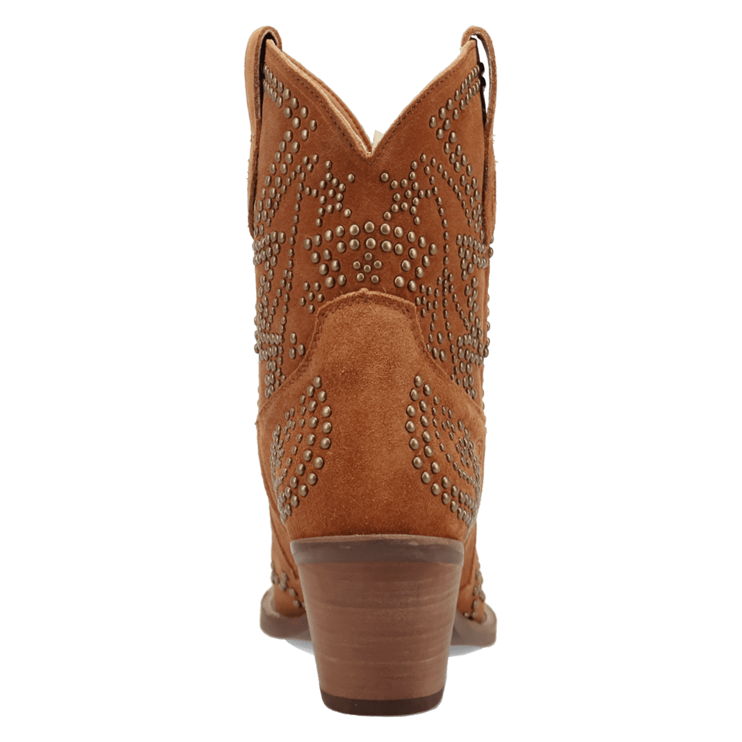 PRODUCT SHOT SEEIN' STARS SUEDE LEATHER BOOTIE AT 180 DEGREE BACK ANGLE