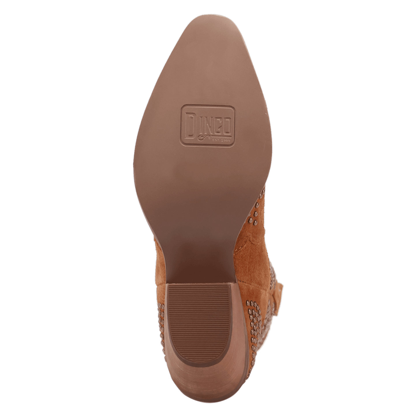 PRODUCT SHOT SEEIN' STARS SUEDE LEATHER BOOTIE AT OUTSOLE ANGLE