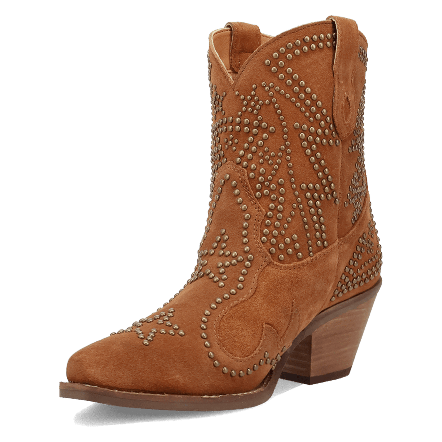 PRODUCT SHOT SEEIN' STARS SUEDE LEATHER BOOTIE AT 225 DEGREE ANGLE