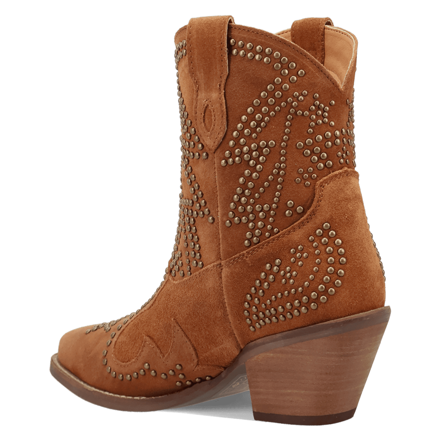 PRODUCT SHOT SEEIN' STARS SUEDE LEATHER BOOTIE AT 270 DEGREE ANGLE