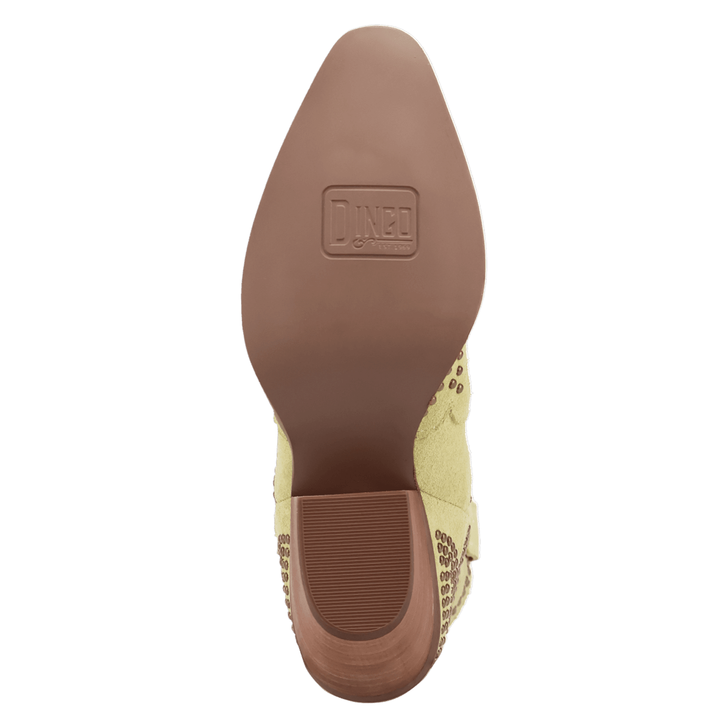 PRODUCT SHOT SEEIN' STARS SUEDE LEATHER BOOTIE AT OUTSOLE ANGLE