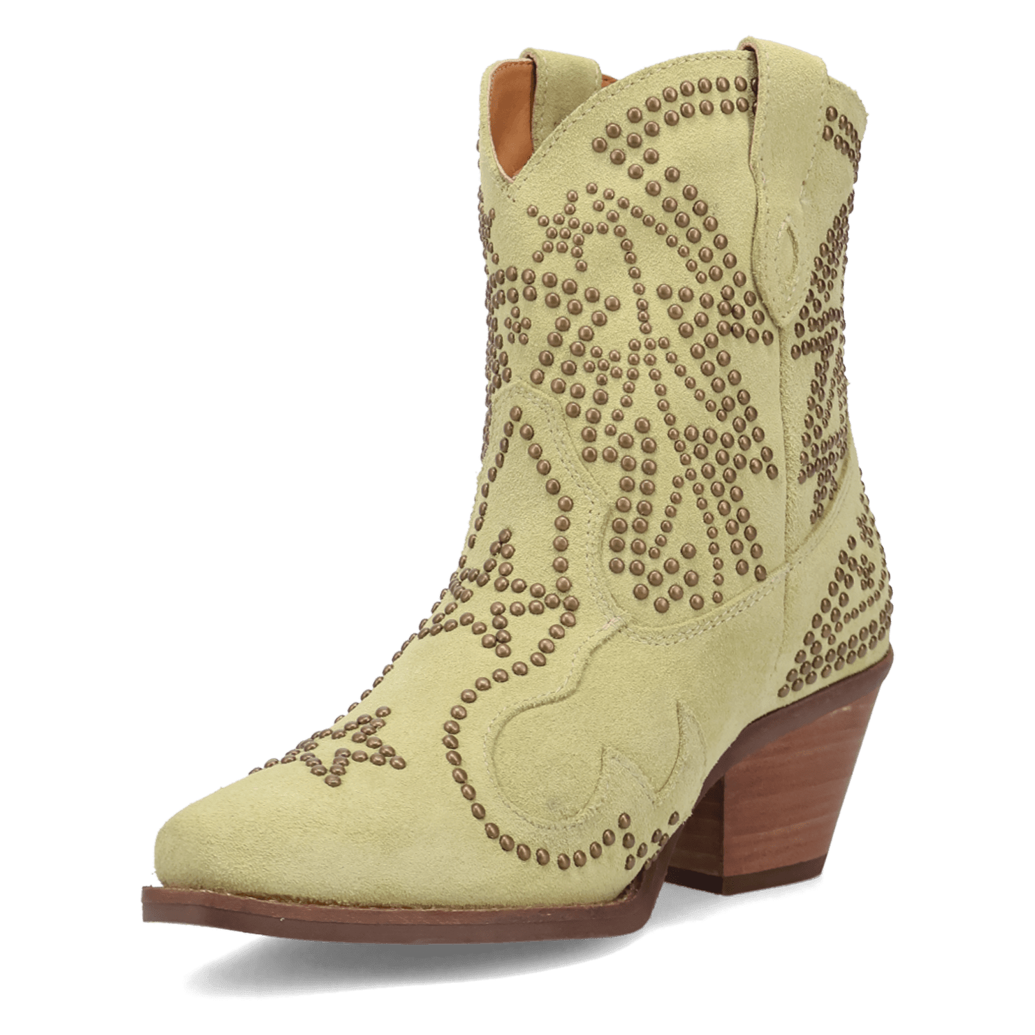 PRODUCT SHOT SEEIN' STARS SUEDE LEATHER BOOTIE AT 225 DEGREE ANGLE