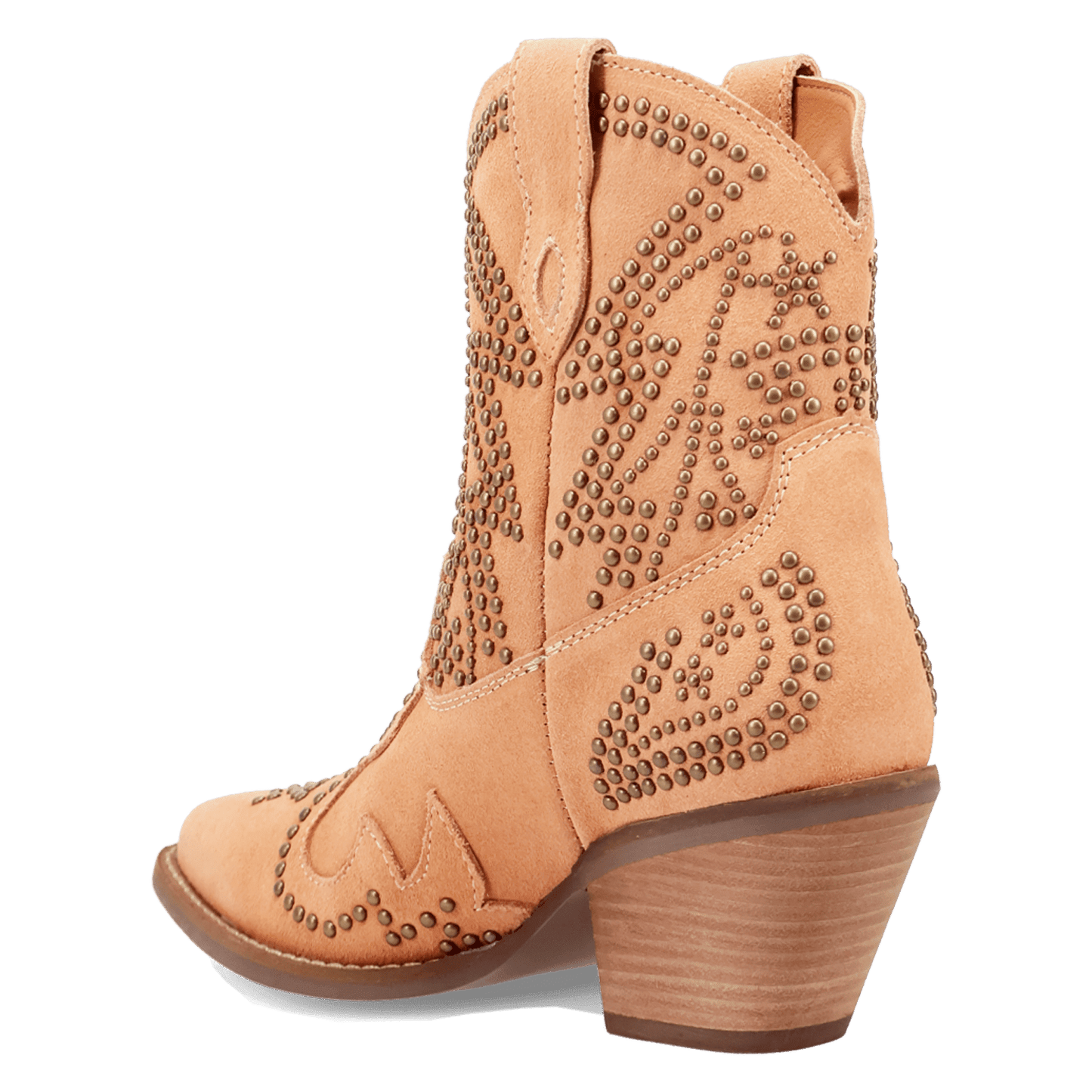 PRODUCT SHOT SEEIN' STARS SUEDE LEATHER BOOTIE AT 270 DEGREE ANGLE