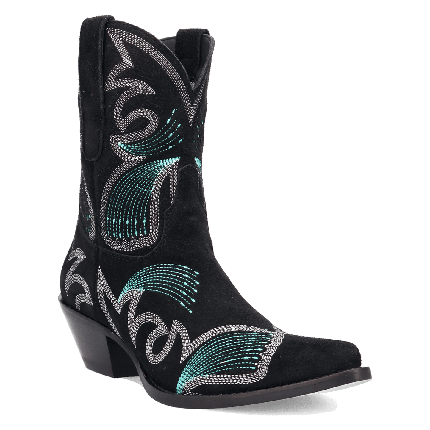 PRODUCT SHOT FLYIN' COLORS SUEDE LEATHER BOOTIE AT 45 DEGREE ANGLE