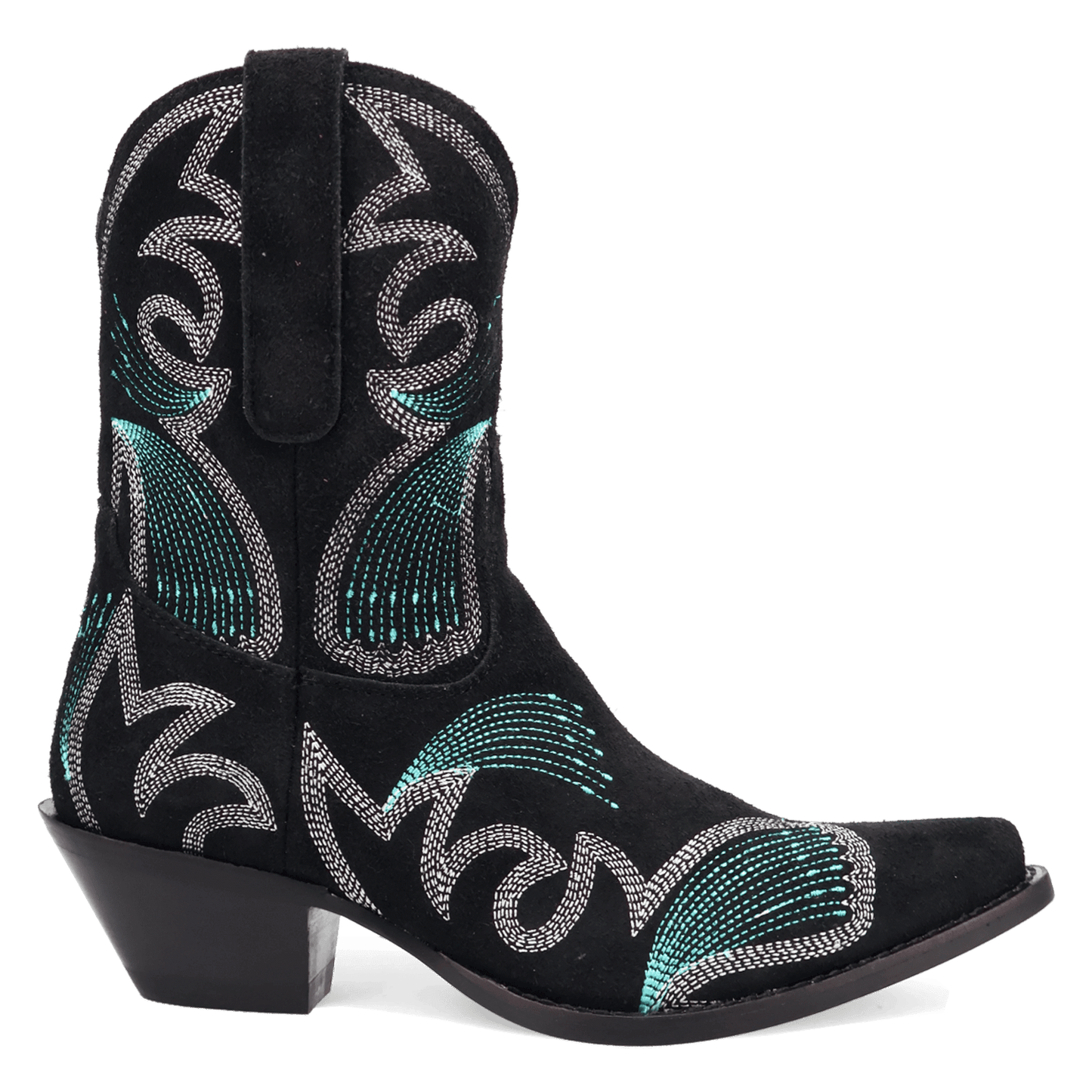 PRODUCT SHOT FLYIN' COLORS SUEDE LEATHER BOOTIE AT 90 DEGREE INSIDE ANGLE