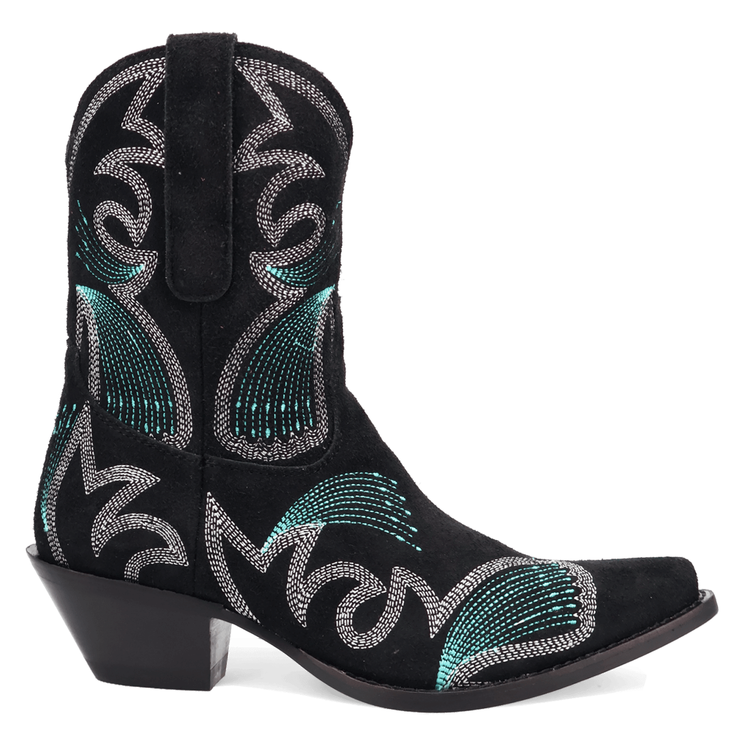 PRODUCT SHOT FLYIN' COLORS SUEDE LEATHER BOOTIE AT 90 DEGREE INSIDE ANGLE