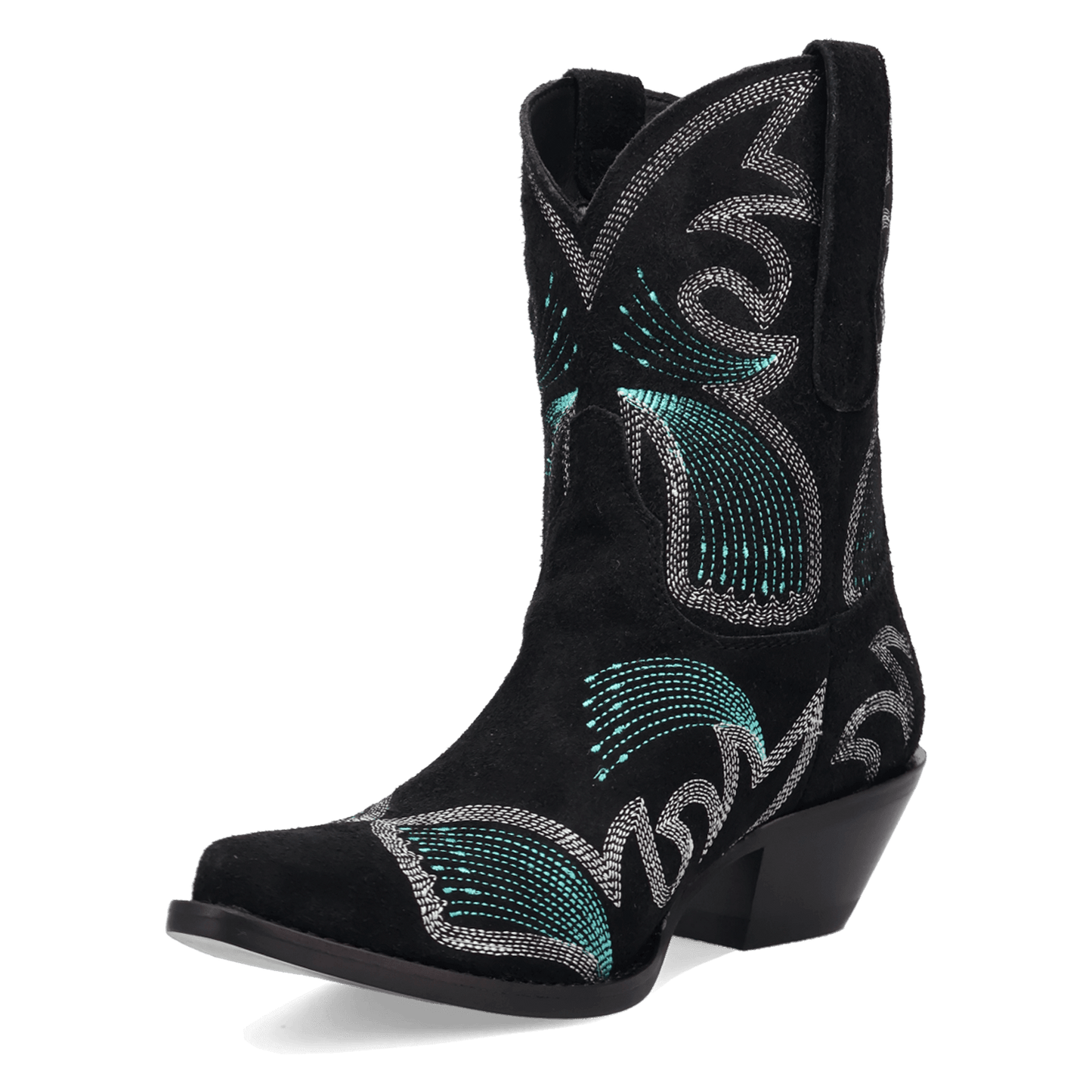 PRODUCT SHOT FLYIN' COLORS SUEDE LEATHER BOOTIE AT 225 DEGREE ANGLE