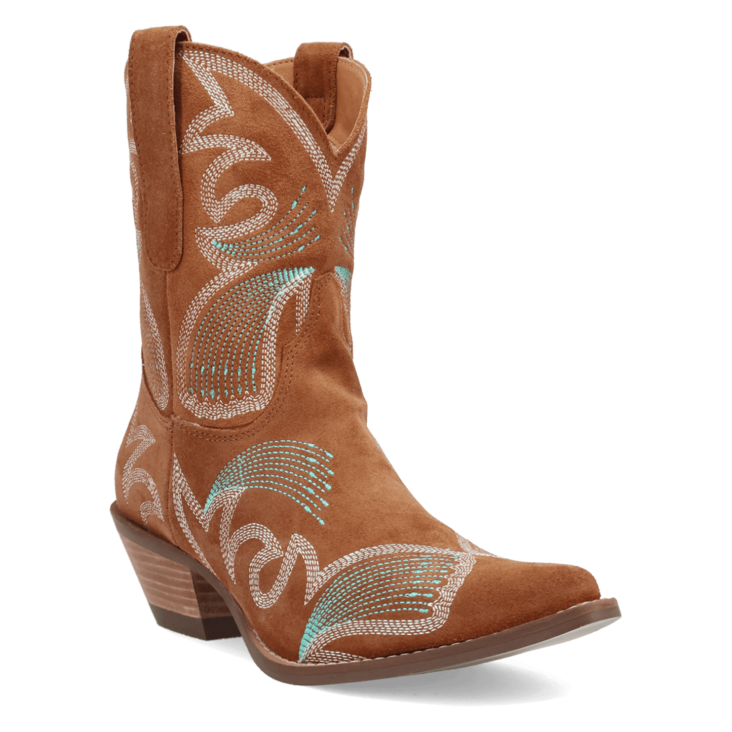 PRODUCT SHOT FLYIN' COLORS SUEDE LEATHER BOOTIE AT 45 DEGREE ANGLE