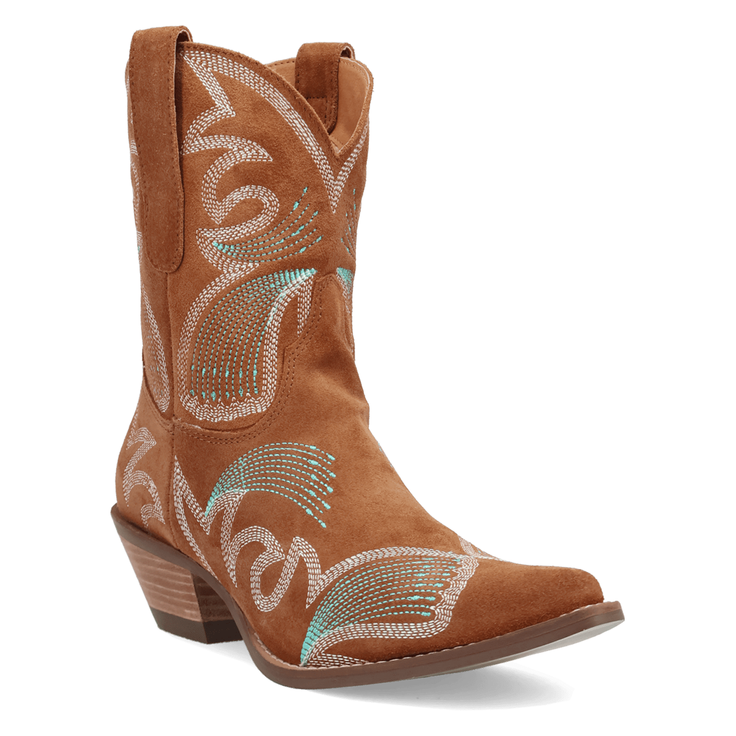 PRODUCT SHOT FLYIN' COLORS SUEDE LEATHER BOOTIE AT 45 DEGREE ANGLE