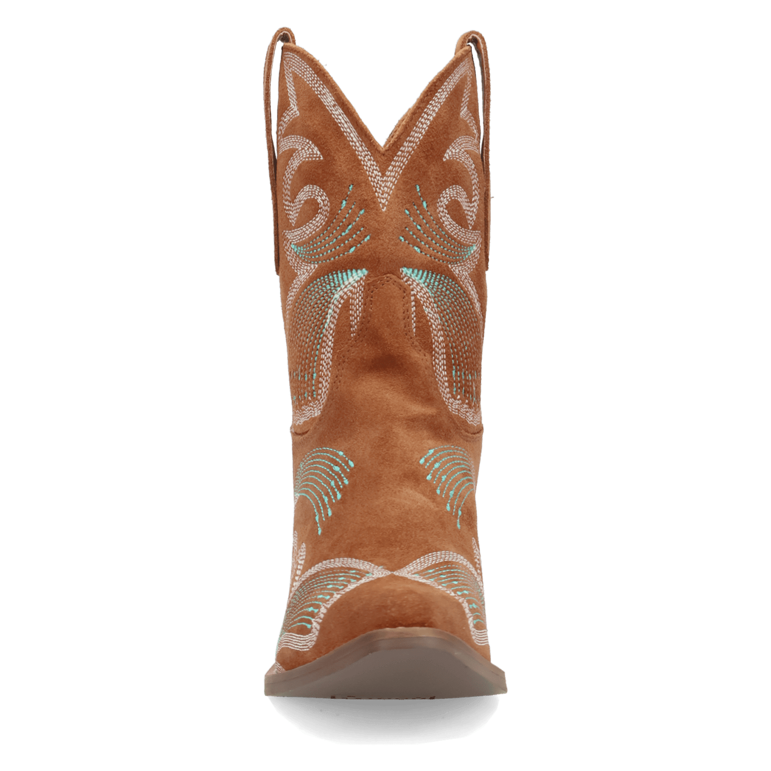 PRODUCT SHOT FLYIN' COLORS SUEDE LEATHER BOOTIE AT FRONT ANGLE