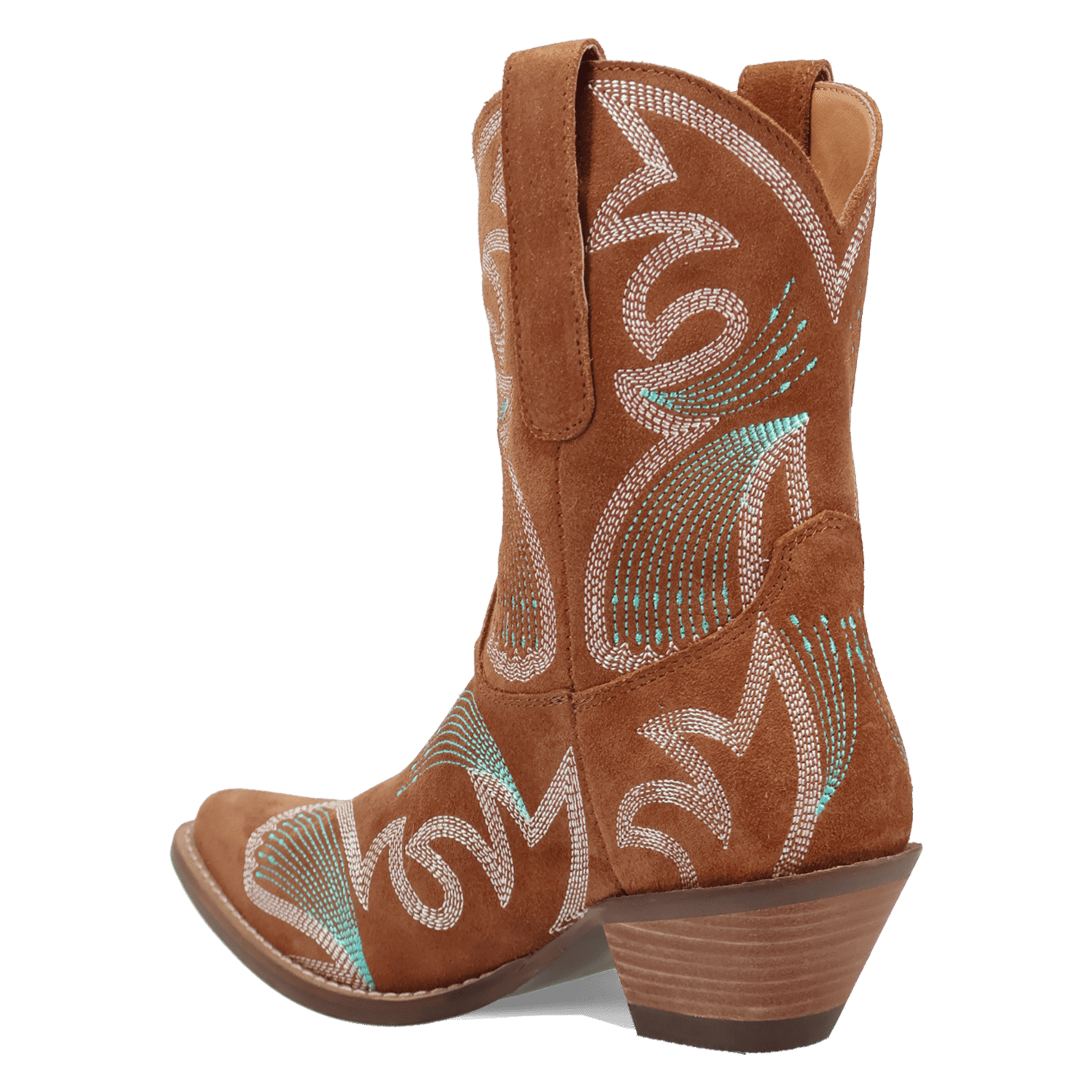 PRODUCT SHOT FLYIN' COLORS SUEDE LEATHER BOOTIE AT 270 DEGREE ANGLE