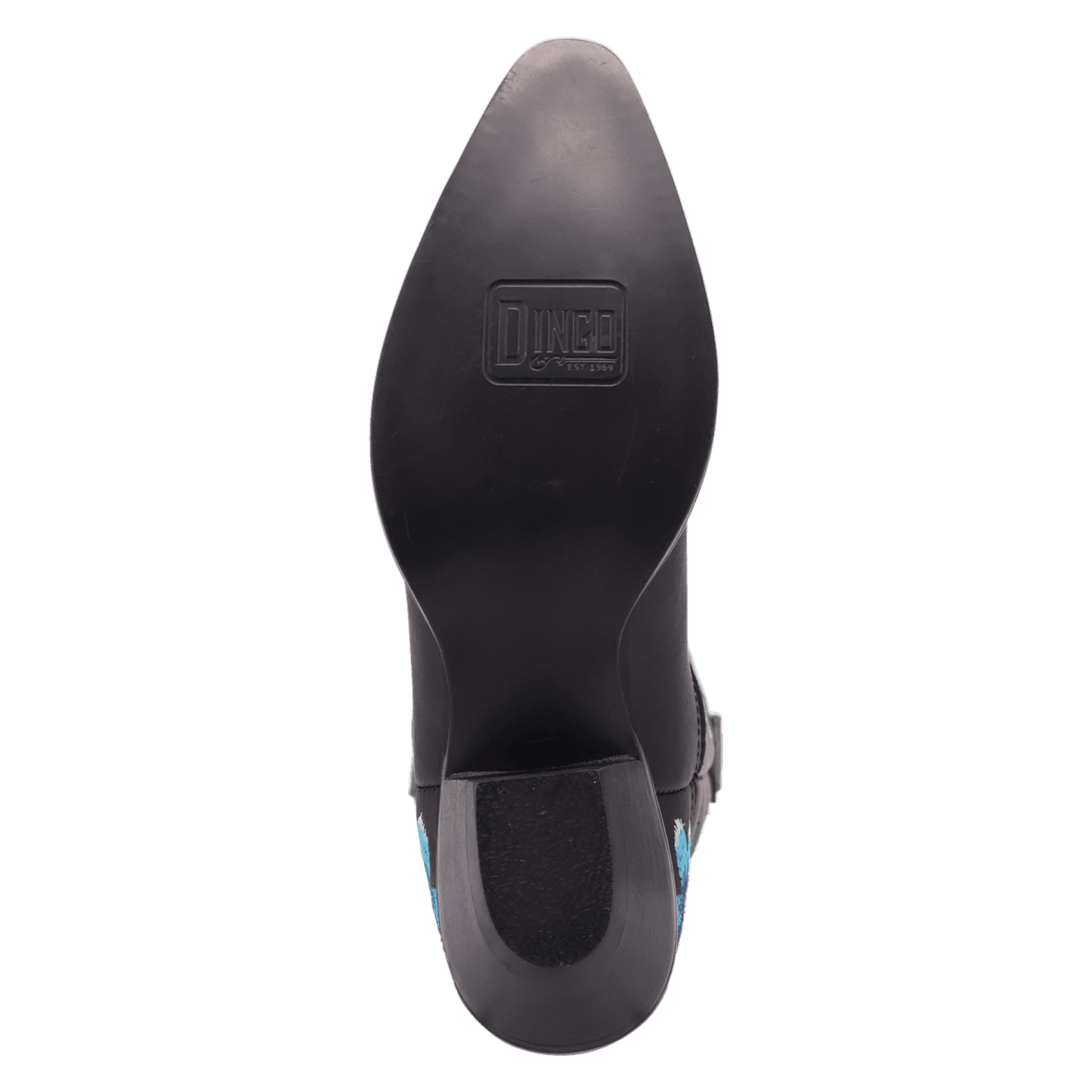 PRODUCT SHOT POSIE LEATHER BOOT AT OUTSOLE ANGLE