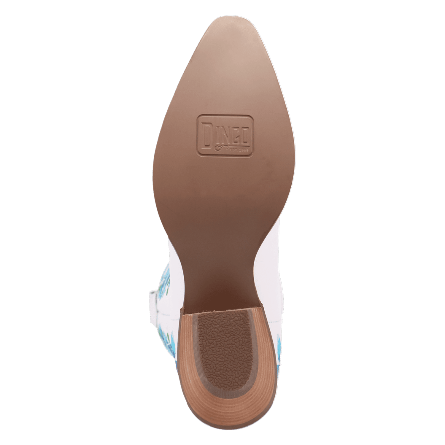 PRODUCT SHOT POSIE LEATHER BOOT AT OUTSOLE ANGLE