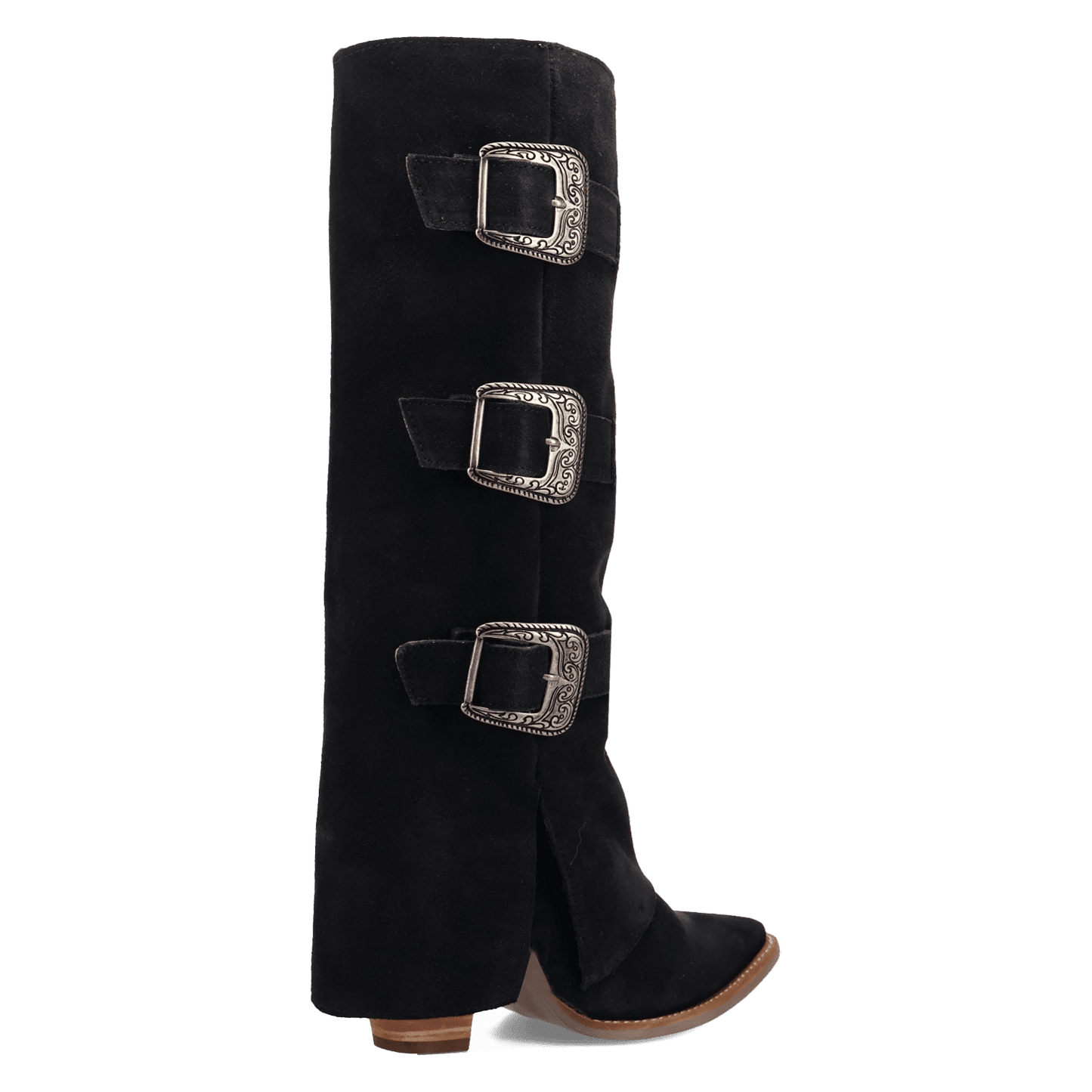 PRODUCT SHOT BUCKLE BUNNY SUEDE LEATHER BOOT AT 315 DEGREE ANGLE