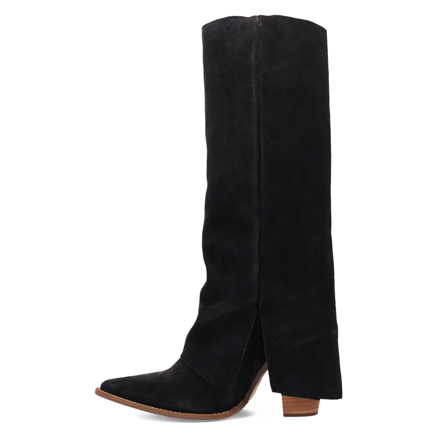 PRODUCT SHOT BUCKLE BUNNY SUEDE LEATHER BOOT AT 135 DEGREE OUTSIDE ANGLE
