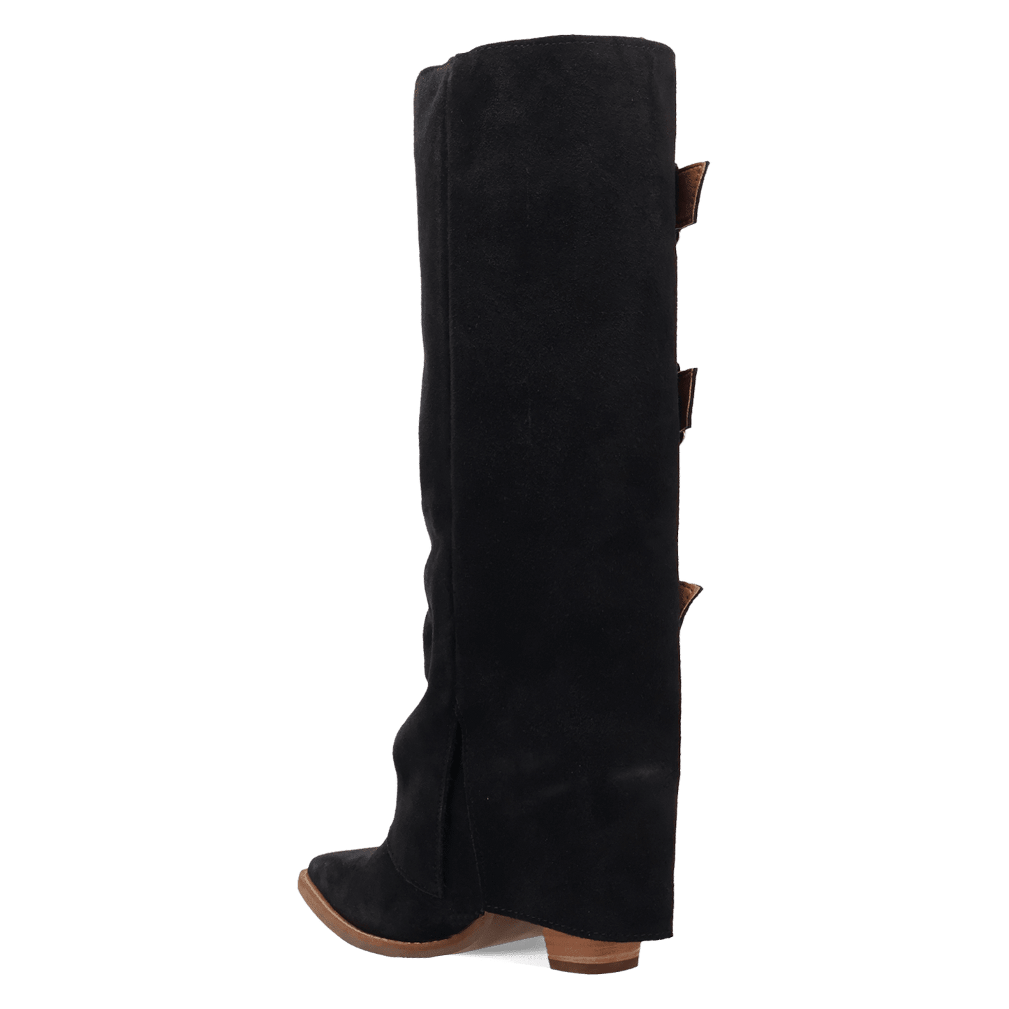 PRODUCT SHOT BUCKLE BUNNY SUEDE LEATHER BOOT AT 270 DEGREE ANGLE