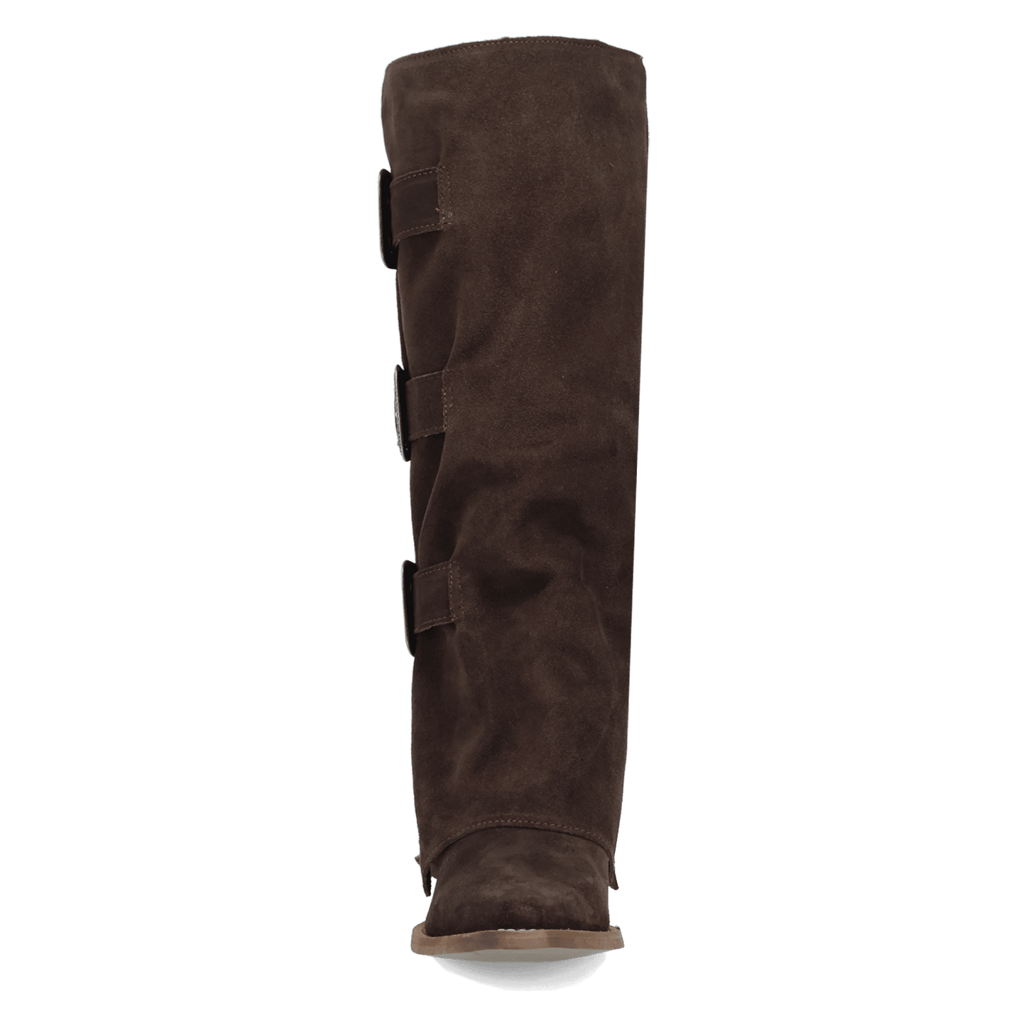 PRODUCT SHOT BUCKLE BUNNY SUEDE LEATHER BOOT AT FRONT ANGLE