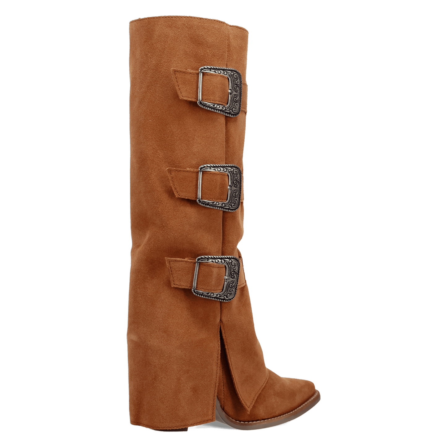 PRODUCT SHOT BUCKLE BUNNY SUEDE LEATHER BOOT AT 315 DEGREE ANGLE