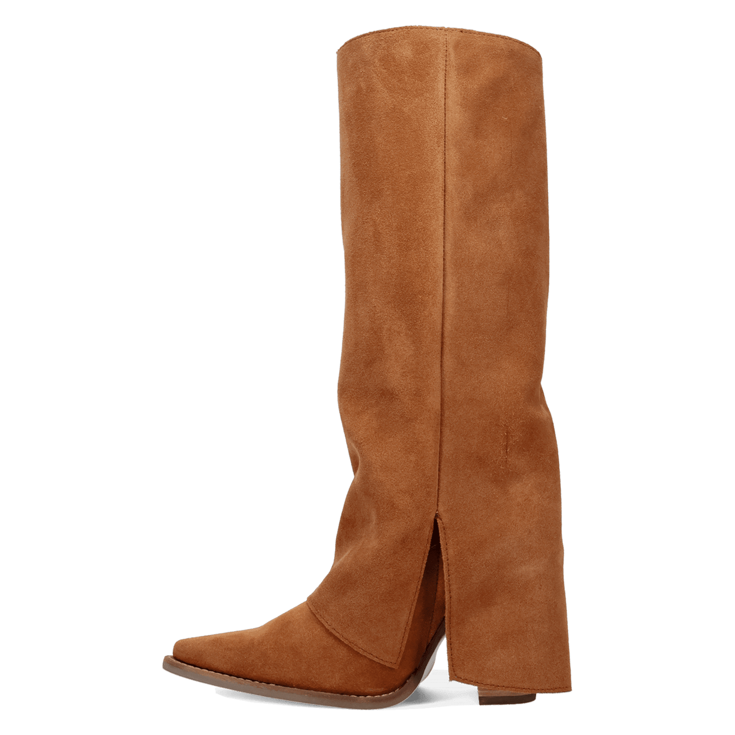 PRODUCT SHOT BUCKLE BUNNY SUEDE LEATHER BOOT AT 135 DEGREE OUTSIDE ANGLE