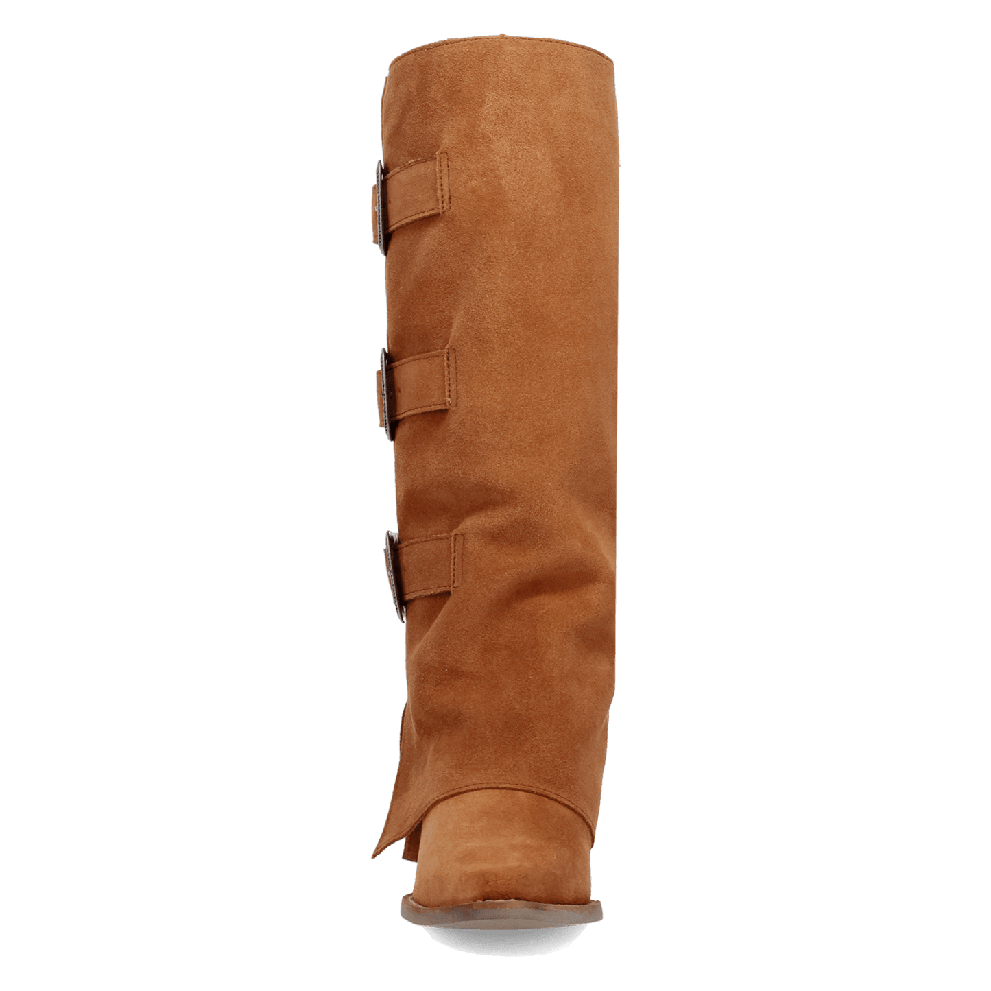 PRODUCT SHOT BUCKLE BUNNY SUEDE LEATHER BOOT AT FRONT ANGLE