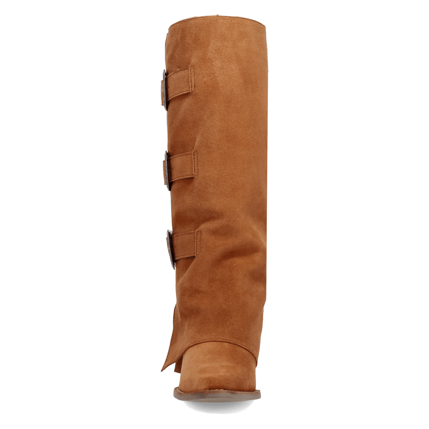 PRODUCT SHOT BUCKLE BUNNY SUEDE LEATHER BOOT AT FRONT ANGLE