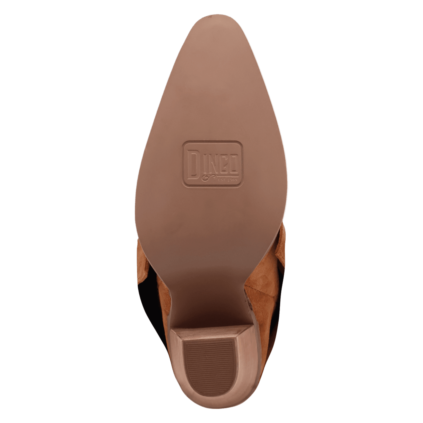 PRODUCT SHOT BUCKLE BUNNY SUEDE LEATHER BOOT AT OUTSOLE ANGLE