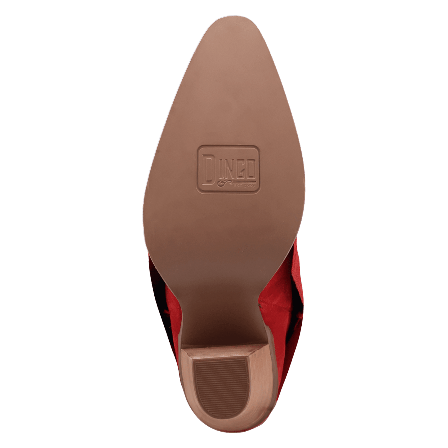 PRODUCT SHOT BUCKLE BUNNY SUEDE LEATHER BOOT AT OUTSOLE ANGLE