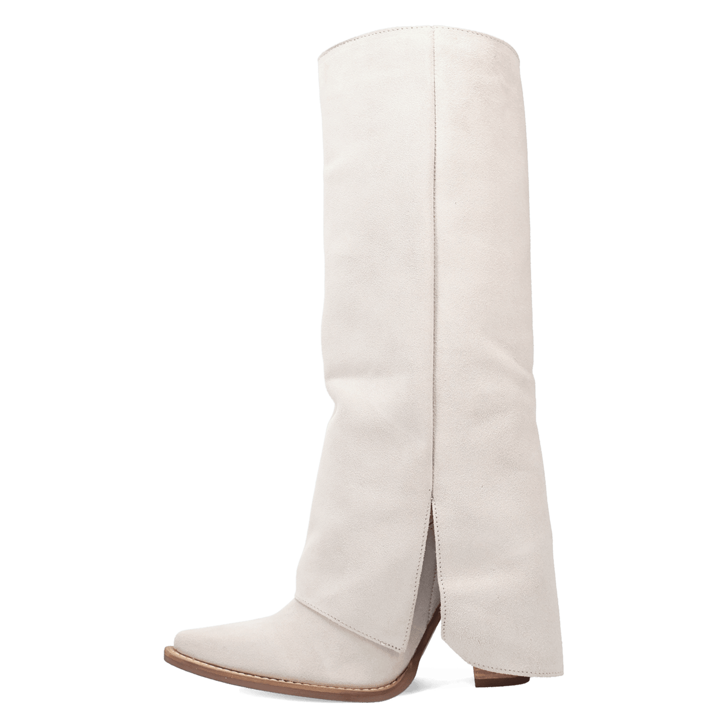 PRODUCT SHOT BUCKLE BUNNY SUEDE LEATHER BOOT AT 135 DEGREE OUTSIDE ANGLE