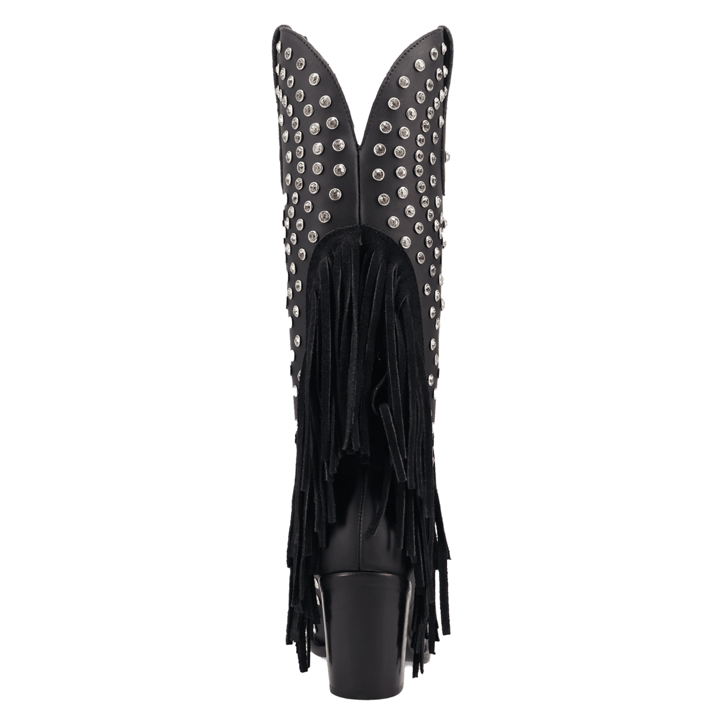 PRODUCT SHOT SHOW PONY LEATHER BOOT AT 180 DEGREE BACK ANGLE