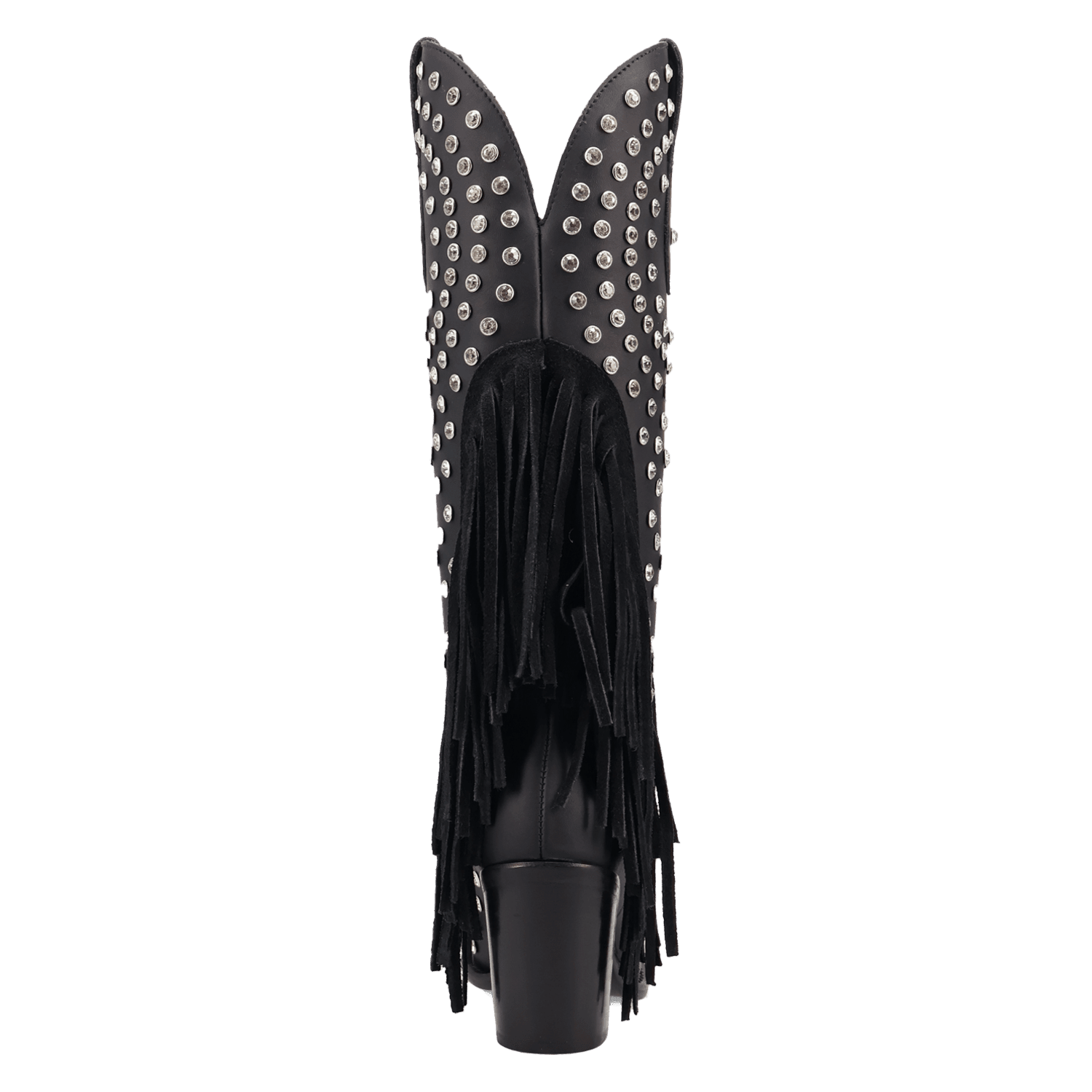 PRODUCT SHOT SHOW PONY LEATHER BOOT AT 180 DEGREE BACK ANGLE