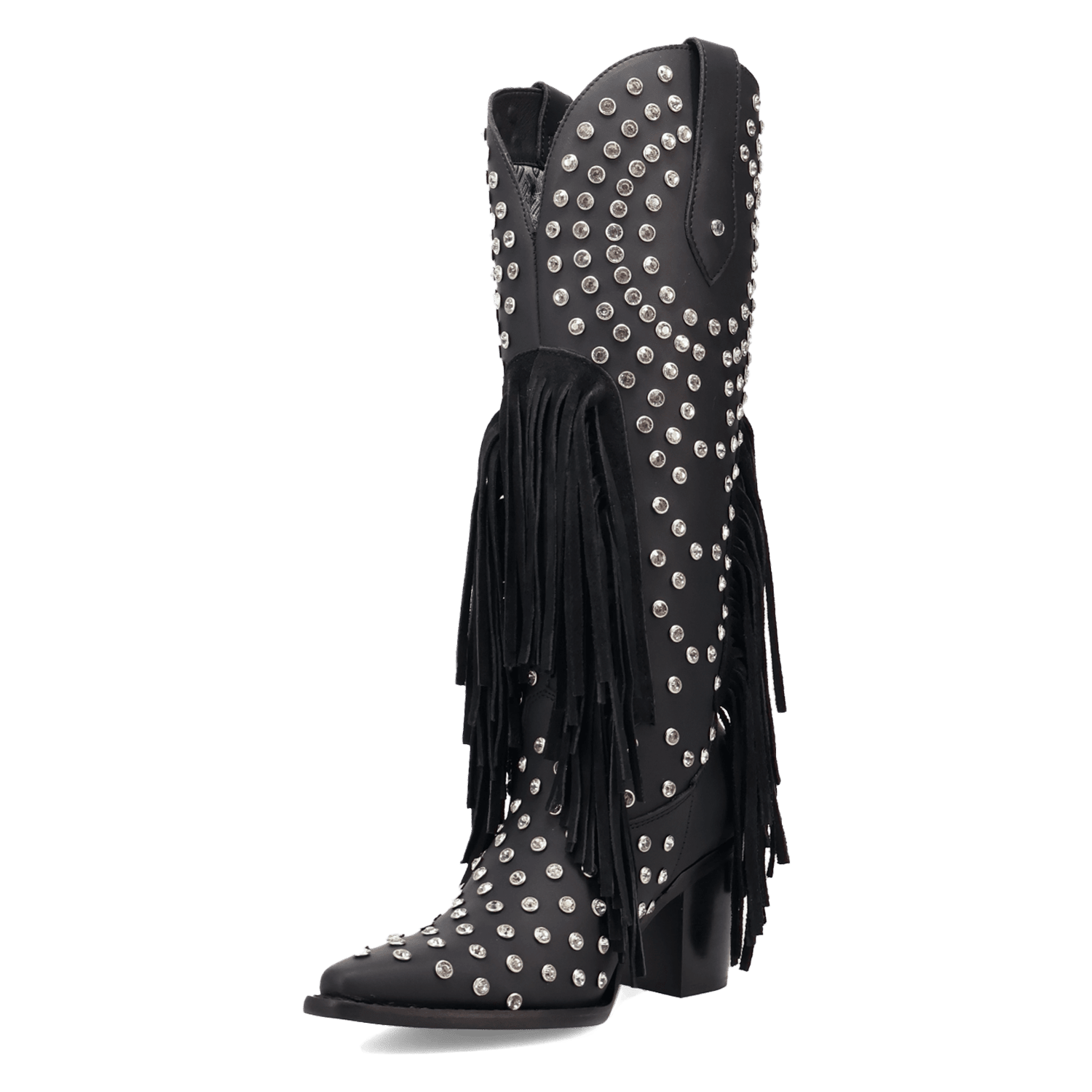 PRODUCT SHOT SHOW PONY LEATHER BOOT AT 225 DEGREE ANGLE