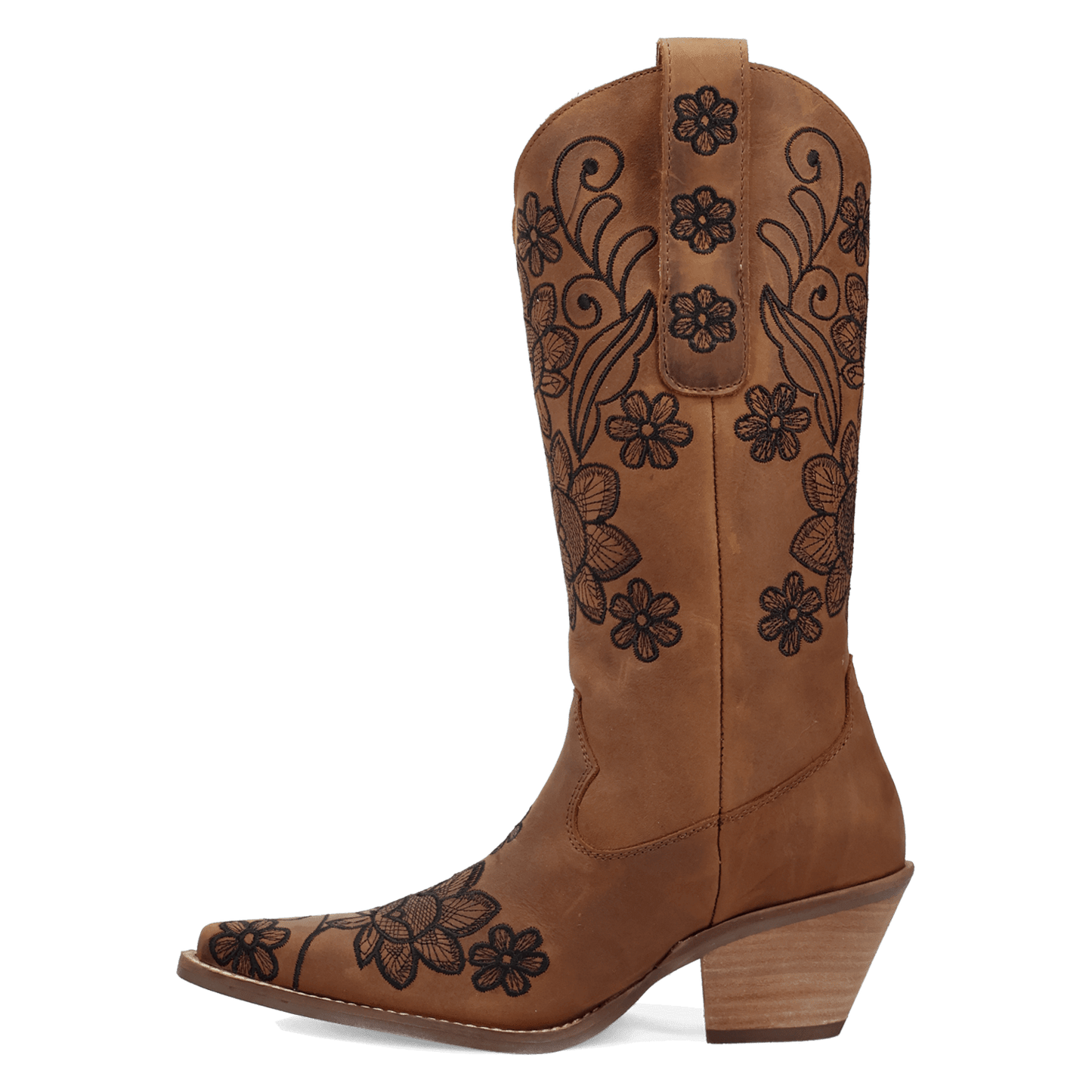 PRODUCT SHOT WESTERN SWING LEATHER BOOT AT 135 DEGREE OUTSIDE ANGLE
