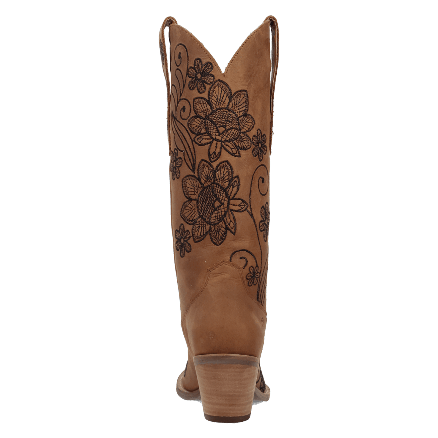 PRODUCT SHOT WESTERN SWING LEATHER BOOT AT 180 DEGREE BACK ANGLE