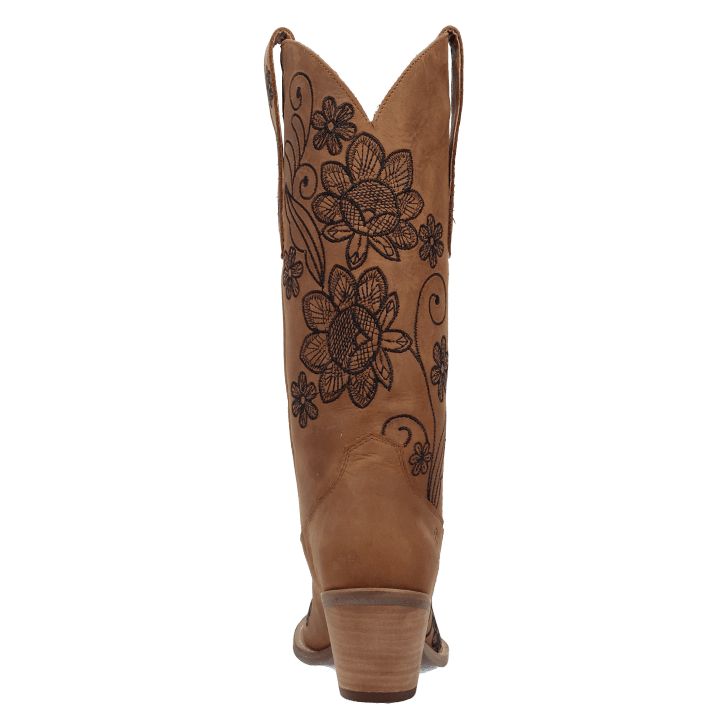 PRODUCT SHOT WESTERN SWING LEATHER BOOT AT 180 DEGREE BACK ANGLE