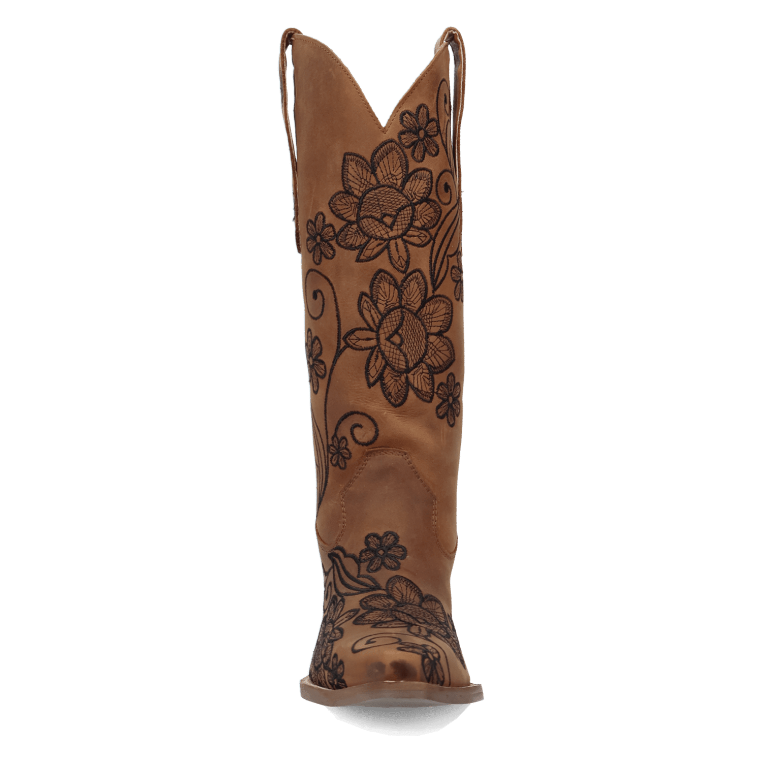 PRODUCT SHOT WESTERN SWING LEATHER BOOT AT FRONT ANGLE